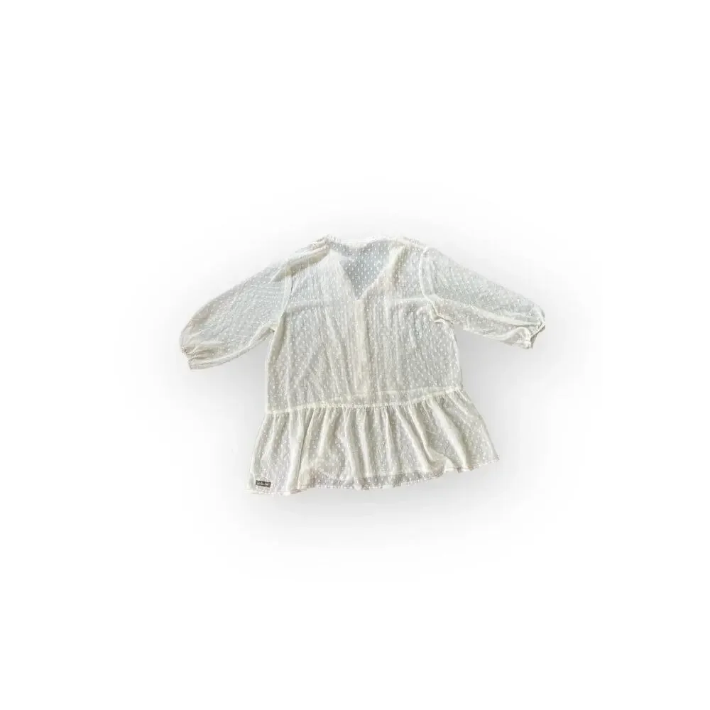 Matilda Jane Light the Way Swiss Dot Blouse White Large - Picture 5 of 9